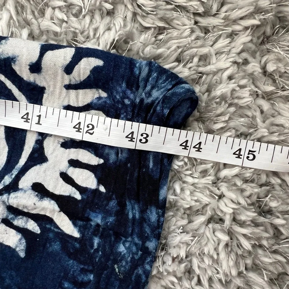 Beach Wrap Sarong Tie Dye Fringe BATIK Rayon Blue White Scarf Tapestry Celestial